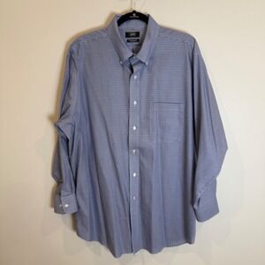 Berkley Jensen Men's Wrinkle Free Blue Dress Shirt XL 17-17 1/2 32/33 Cotton
